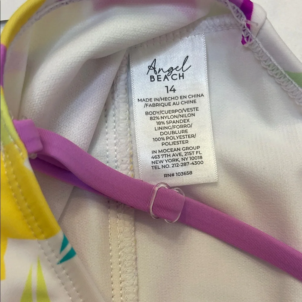 Angel Beach Tropical Floral Tankini Size 14 NWT